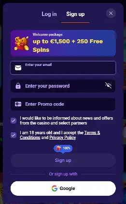 Registro de cuenta de LiraSpin Casino
